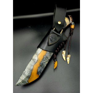 СКОРПІОН ніж ручної роботи майстра Павла Гончаренка, сталь - CPM® 121rex™ в в ламінаті з нержавіючого дамаску 68-69 HRC . Photo 3